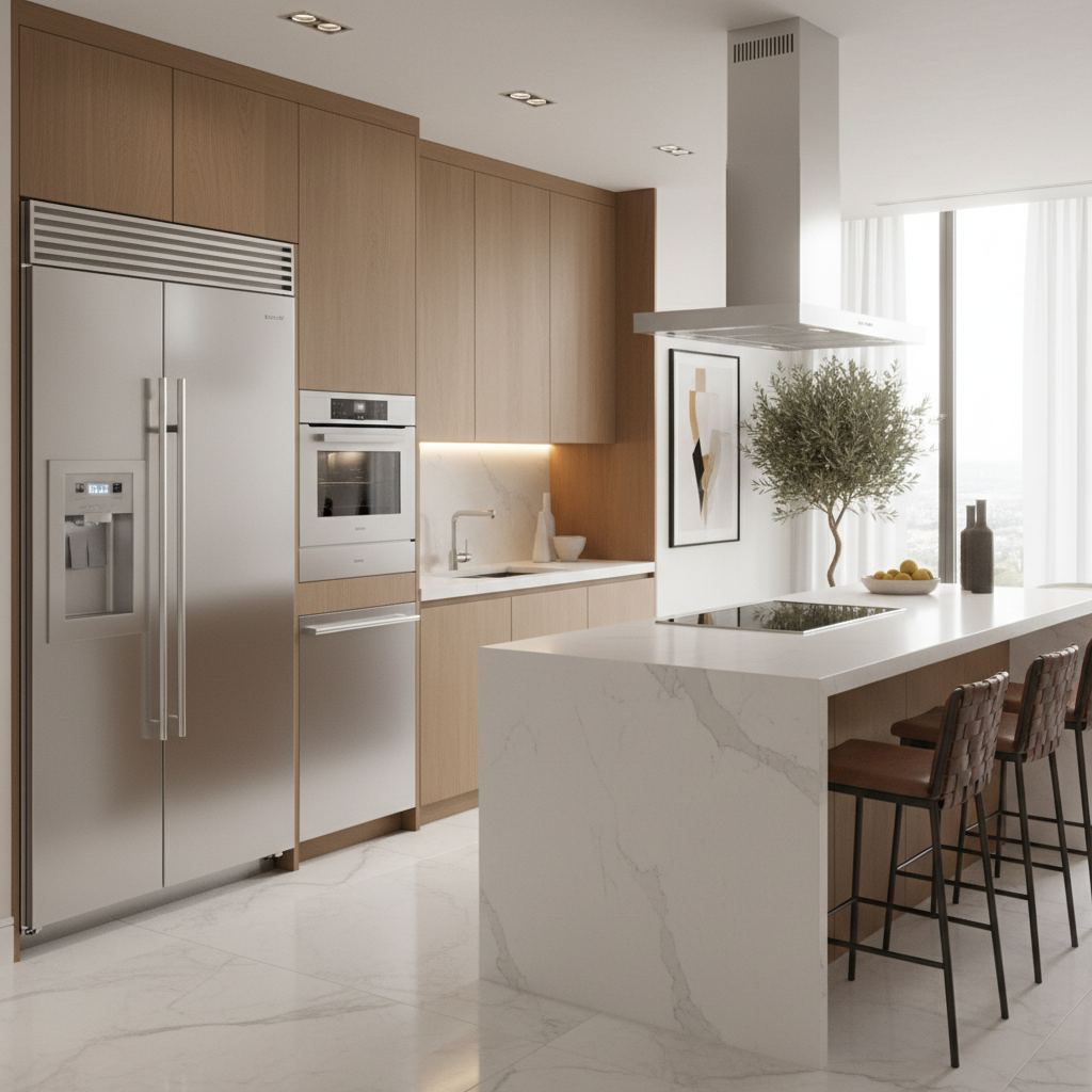 Premium home appliances in a luxury kitchen